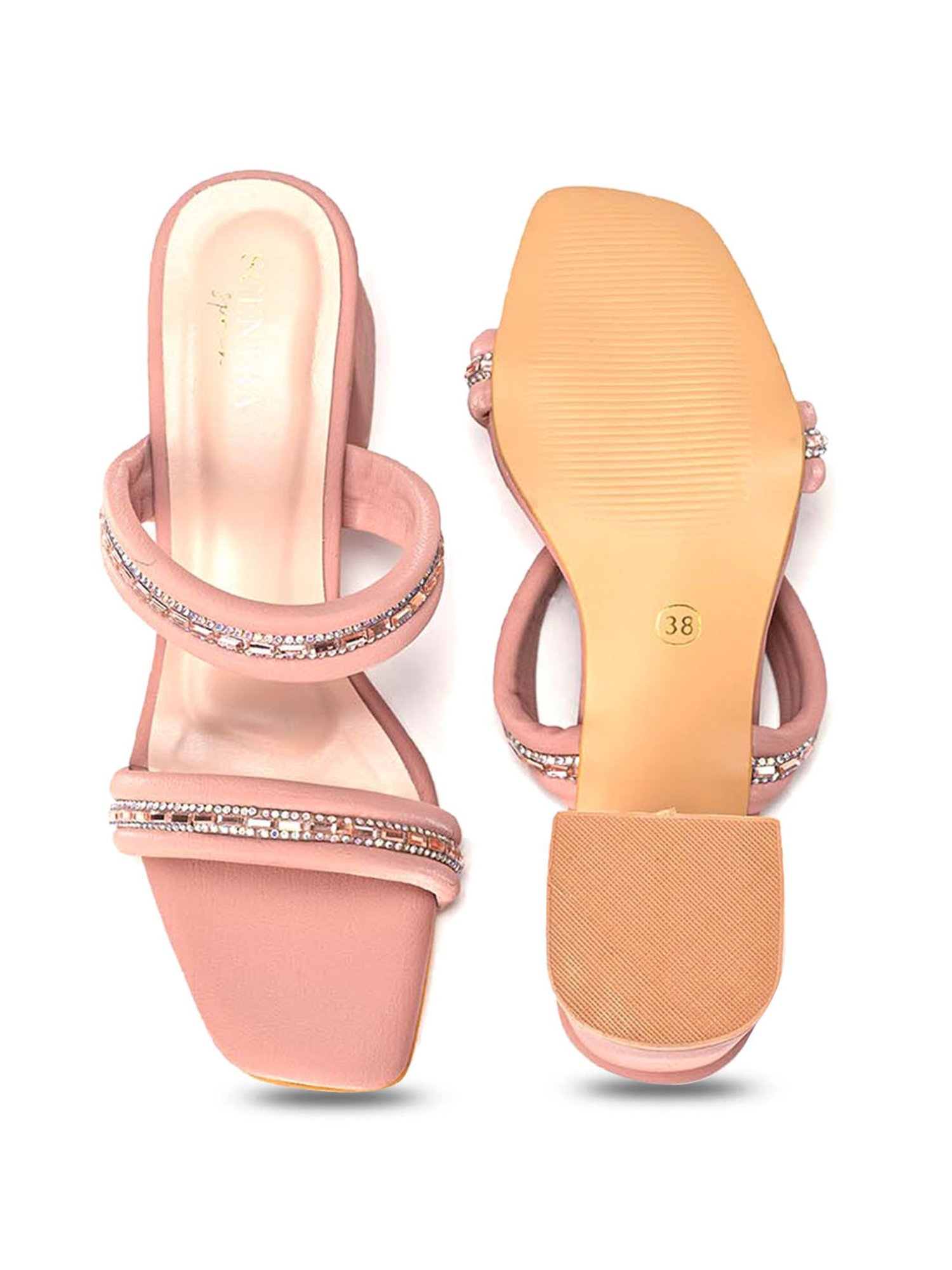 Scentra Women's Peach Casual Sandals
