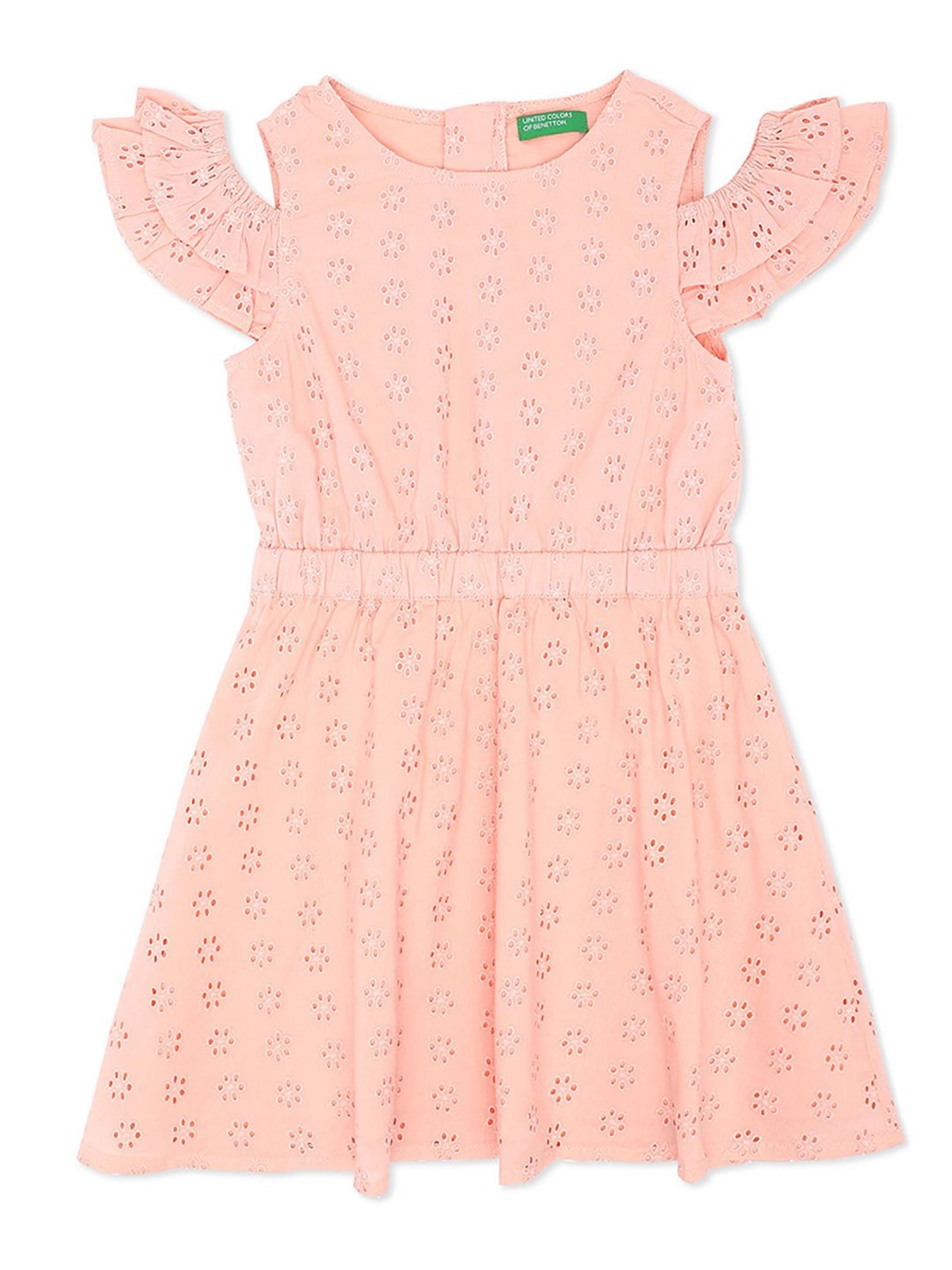 United Colors of Benetton Kids Peach Self Design Dress