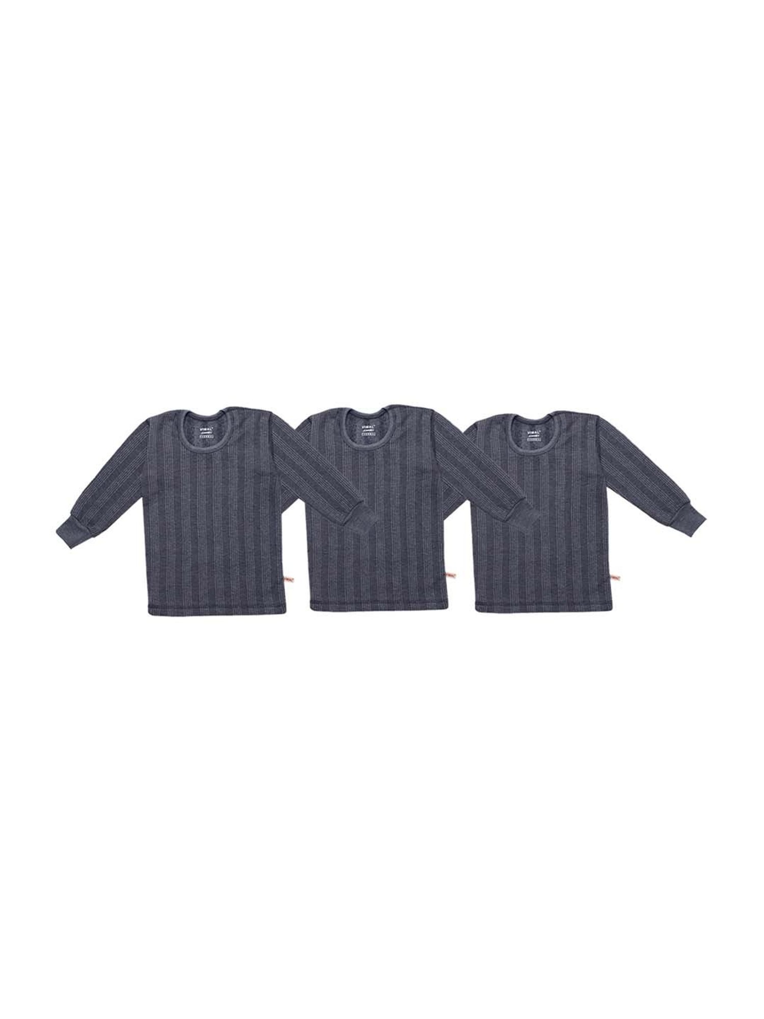 Vimal Jonney Kids Multicolor Regular Fit Thermal Tops - Pack of 3