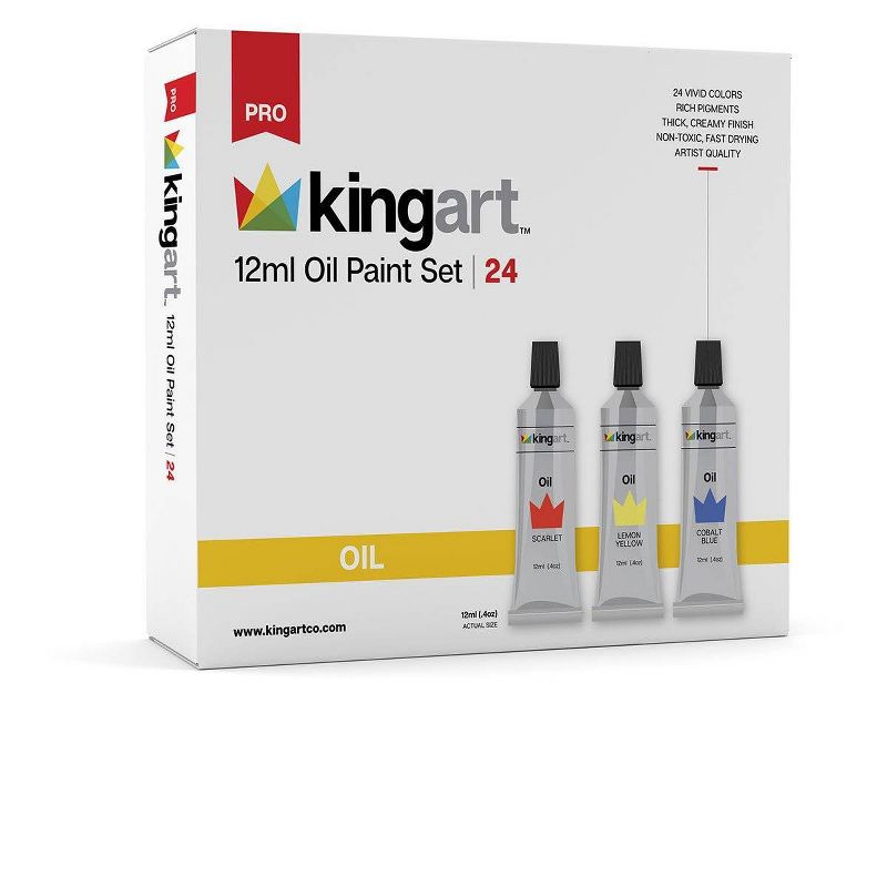 Kingart 25ct Oil Paint w/Plastic Storage Pallet Bundle
