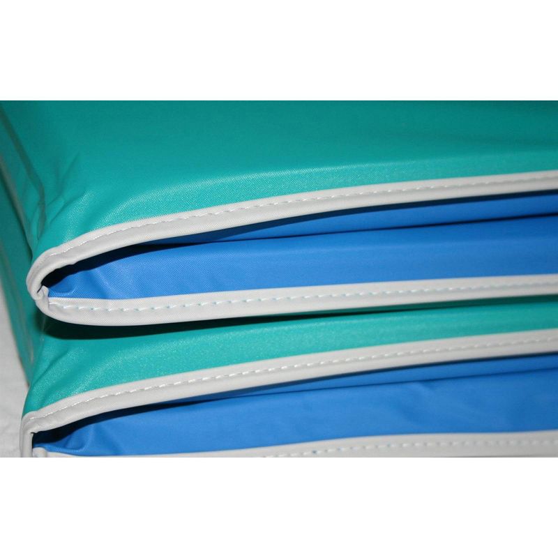 2" Thick Heavy-Duty Rest Mat Blue/Teal with Gray Binding - KinderMat