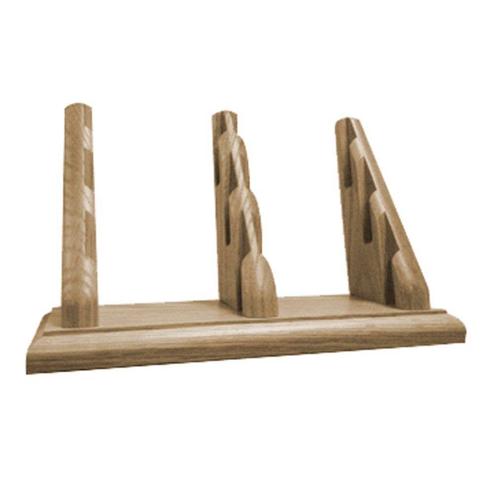 Wooden Mallet 3-Pocket Countertop Business Card Holder, Medium Oak