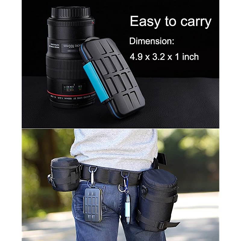 Slots Micro SD Card Holder Micro SD Holder Case with Carabiner WaterResistant AntiShock