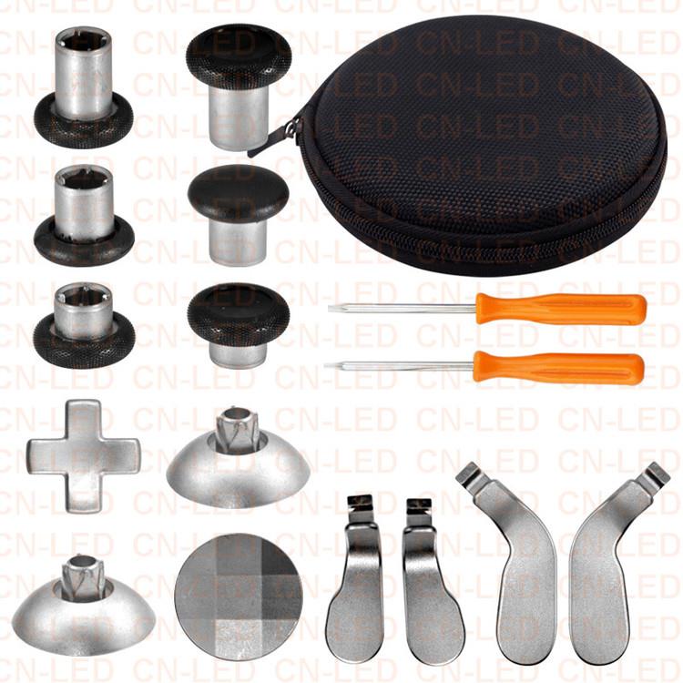 Metal Alloy Bumper Trigger Button Set for XBOX One Elite Controller with Open Tool - Silver