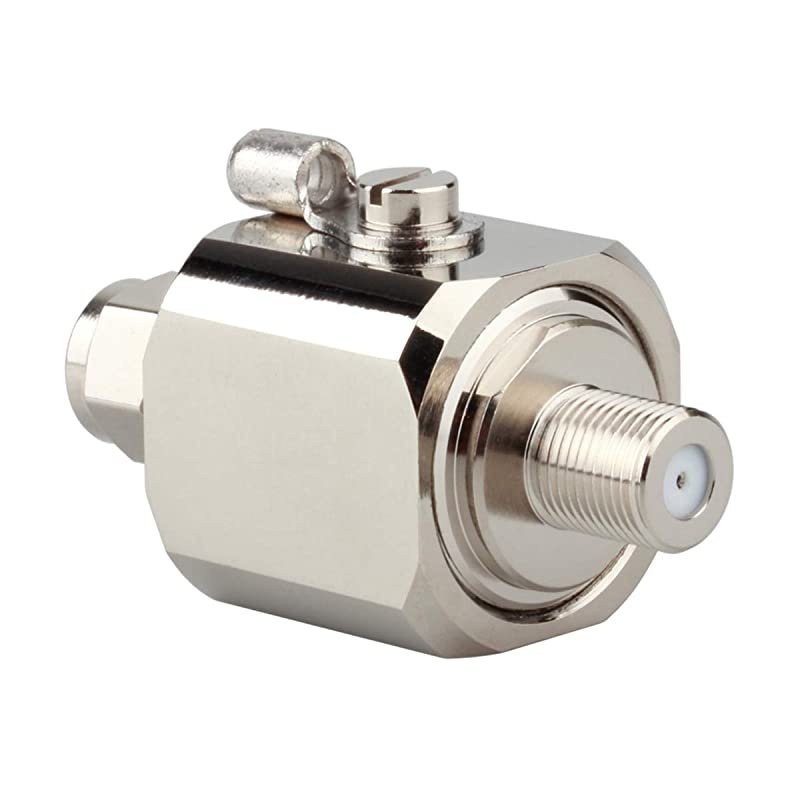 Coaxial Lightning Aresstor Surge Protector Protection 75 Ohm F Type Male to F Female for Satellite Cable TV 2G 3G 4G Cell Phone Signal Booster LTE Antennas