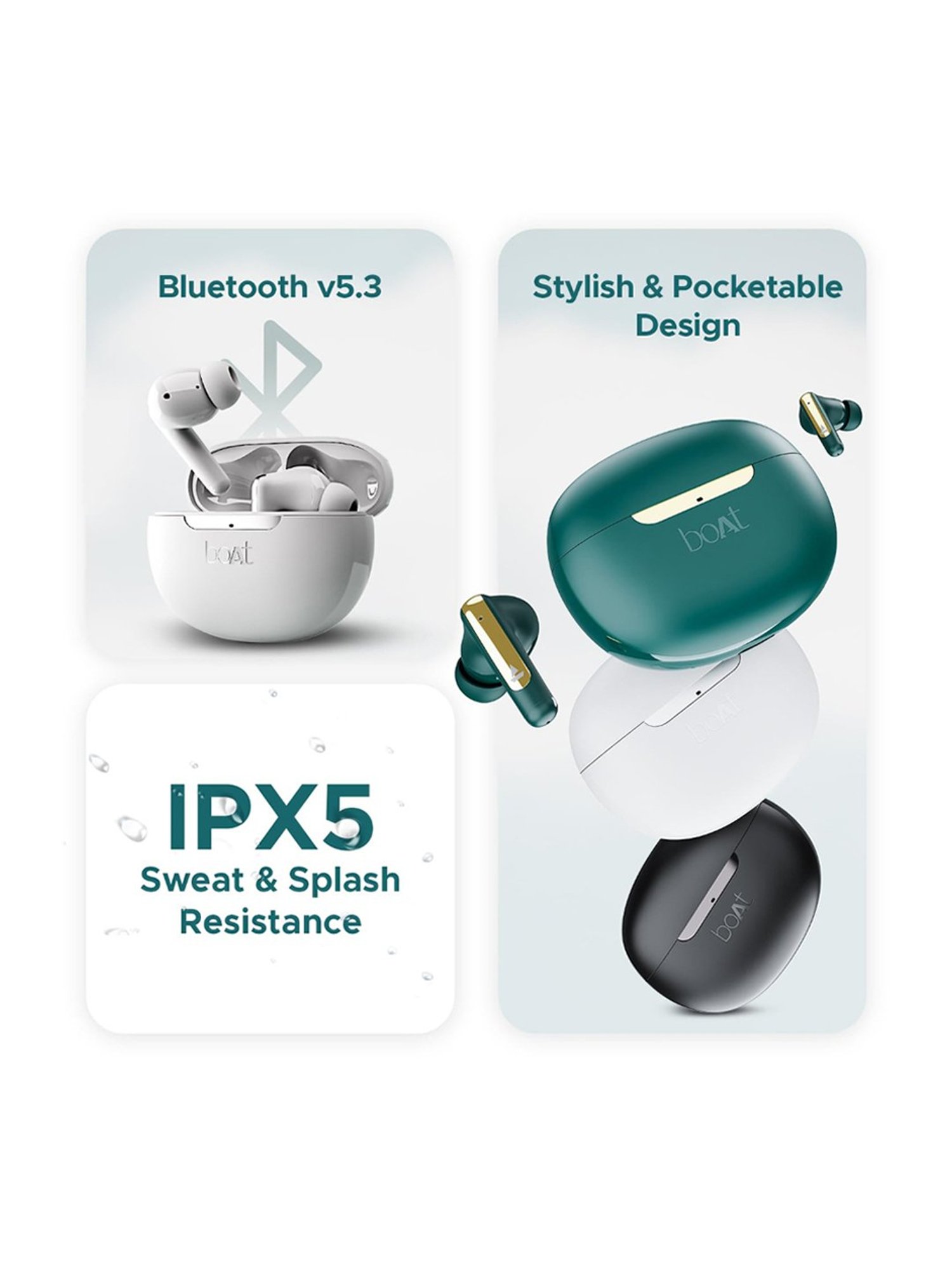 Boat Airdopes 141 ANC In Ear BT Earbuds with 32 dB ANC & 42 Hrs Playback (White, True Wireless)