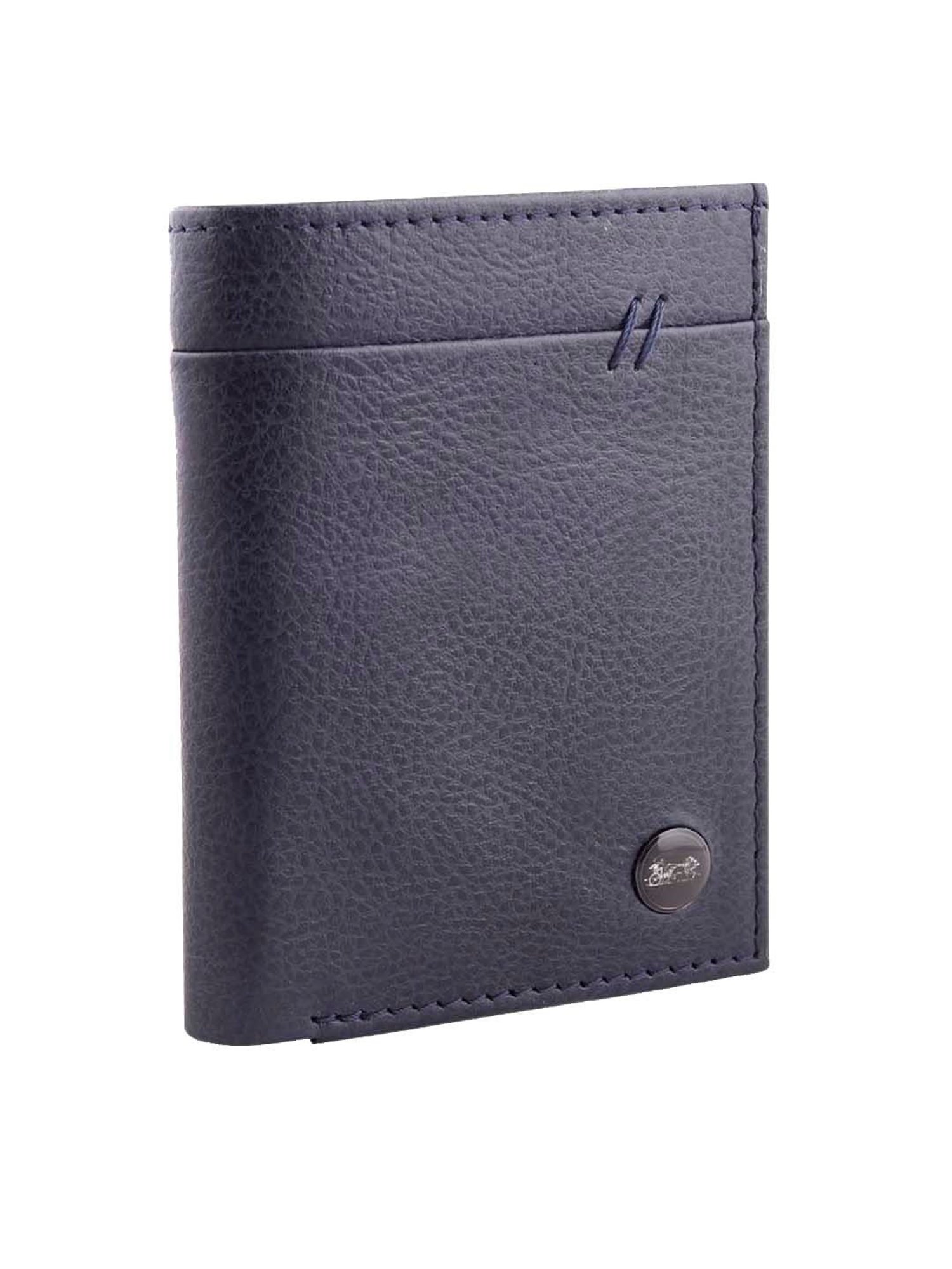 BELWABA Navy Casual Leather Tri-Fold Wallet for Men