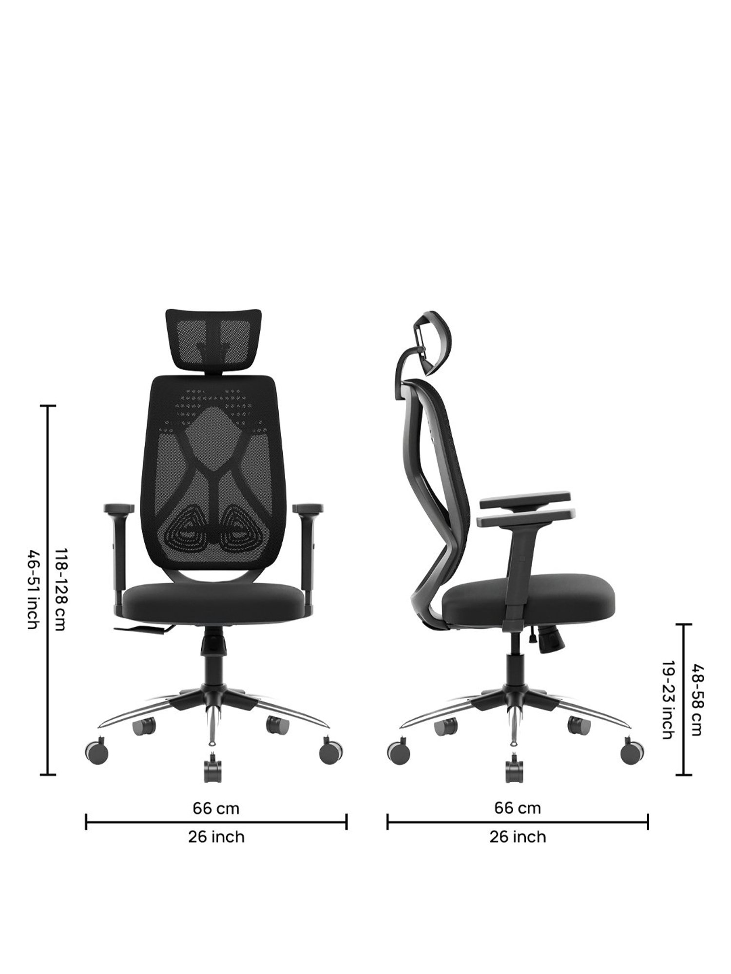 Green Soul Zodiac Black Plastic High Back Office Chair