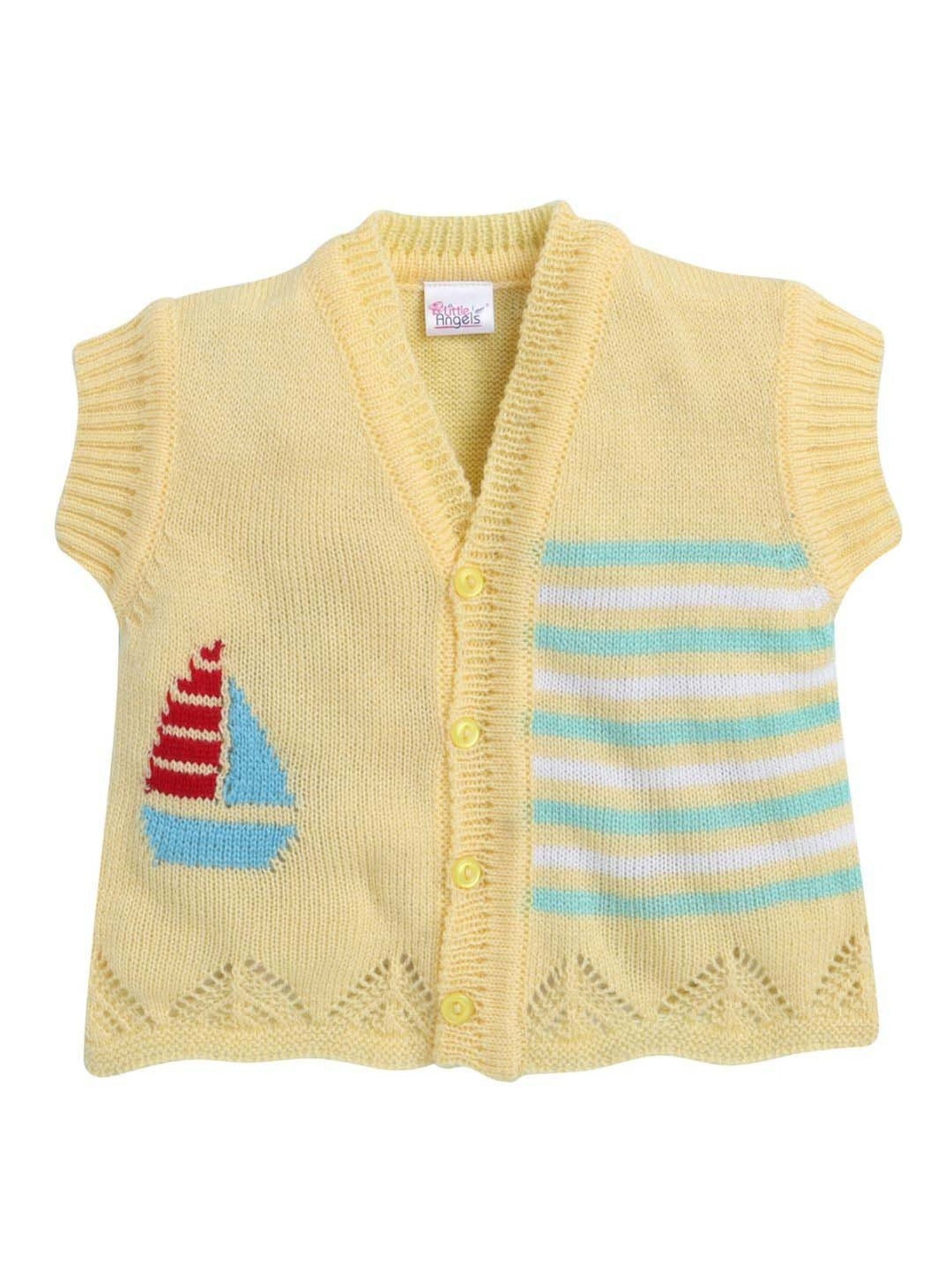 Pantaloons Baby Brown Cotton Printed Full Sleeves Sweater