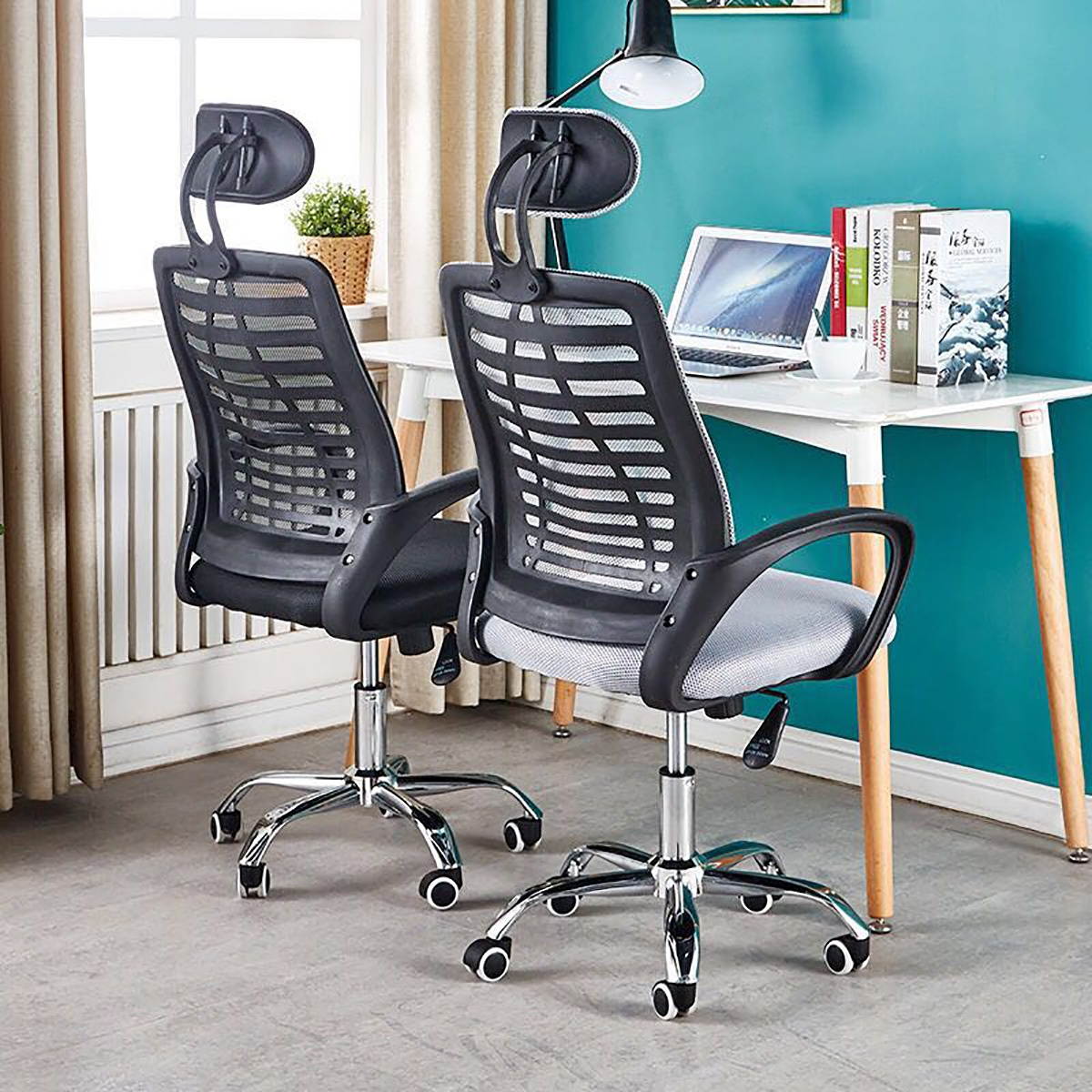 Mesh Back Chair Office Executive High Back Ergonomic Computer Home Laptop Desk Seat Stool Adjustable Grey