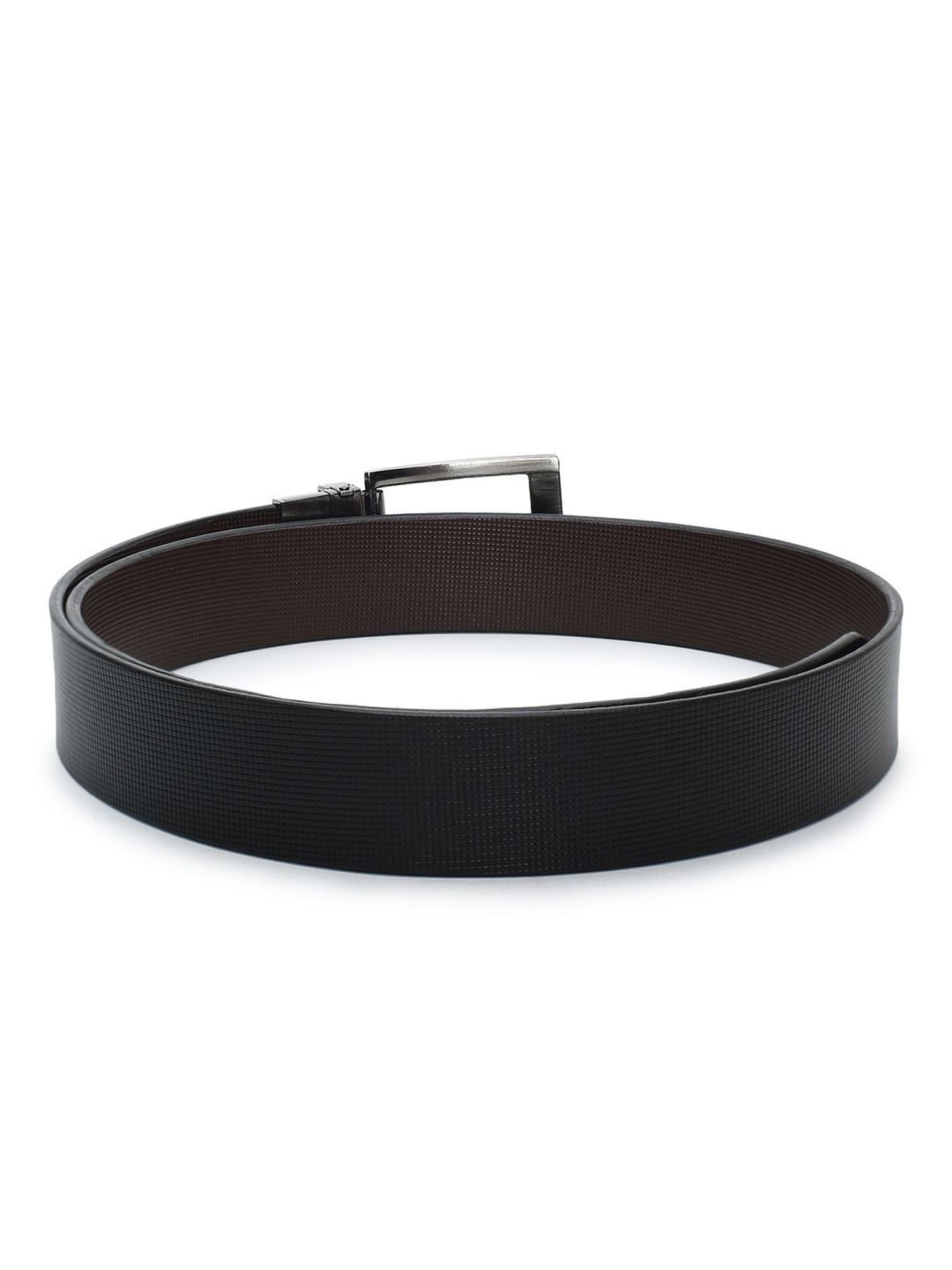 Crusset Black Leather Formal Belt for Men