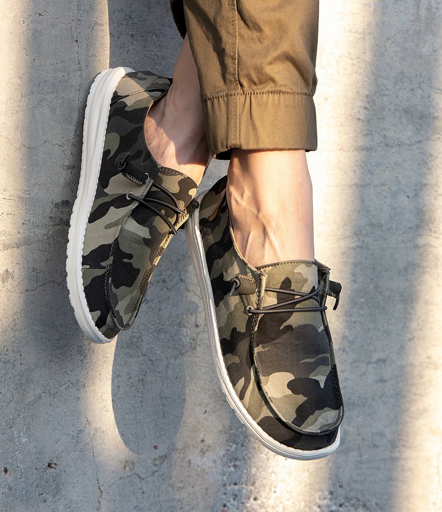 Hey Dude Wendy Camo Canvas Washable Slip-Ons