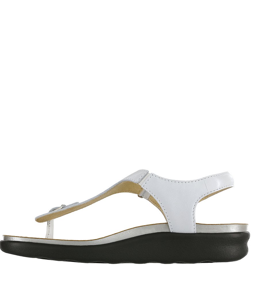 SAS Marina Leather Thong Wedge Sandals