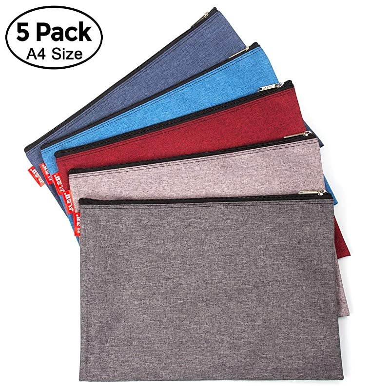5 Pack Canvas Zipper Tool Bag Set 133 x 94 14oz Heavy Duty Waterproof Multipurpose Utility Multi Tool Storage Pouch Case for Organizing and Sorting Household Tools Spare Parts 5 Colors