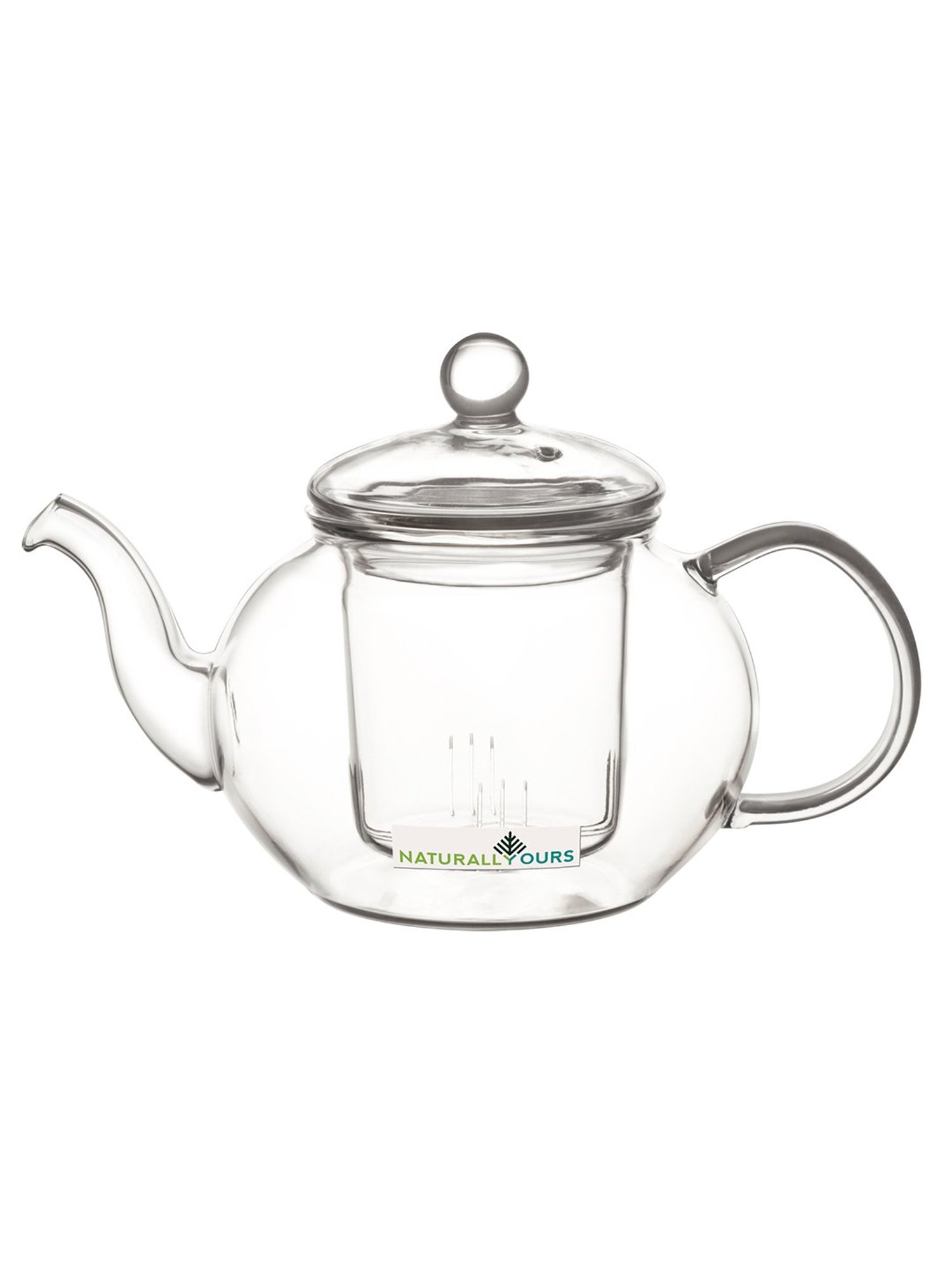 NATURALLYOURS Borosilicate Glass Tea Kettle with Filter - 1000 ml