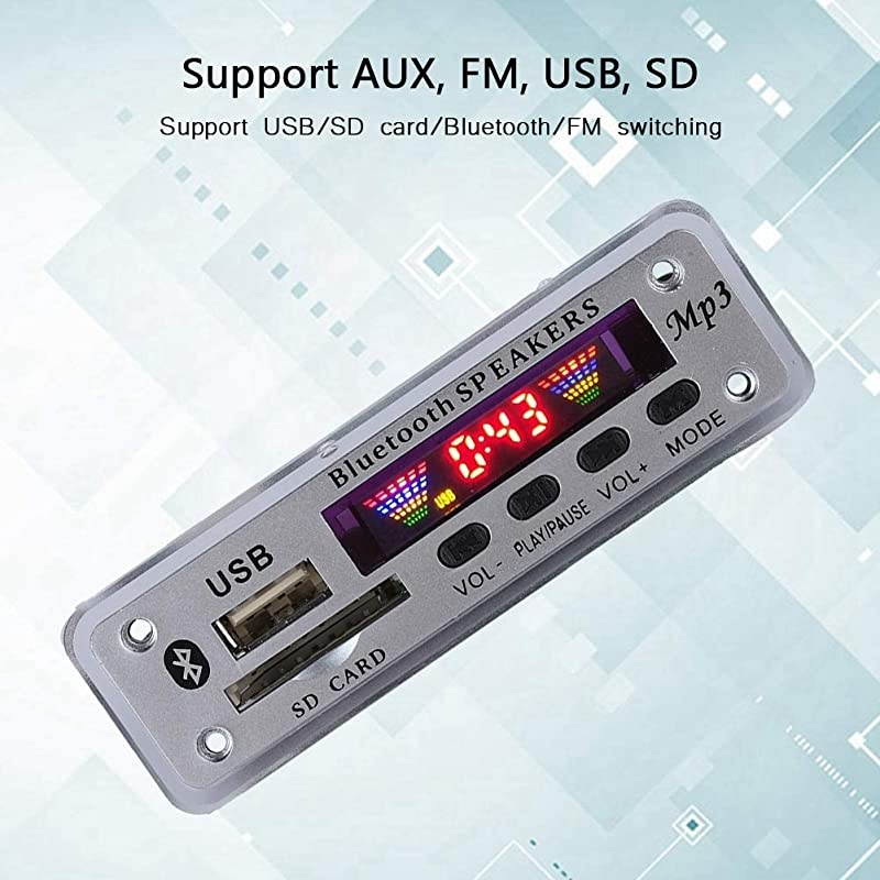 DC 5V12V Bluetooth 50 Audio Decoder Board Audio Module USB AUX SD FM Radio Lossless MP3WMAWAVFLACAPE Decoder Board Module Colors Screen DisplaySilver