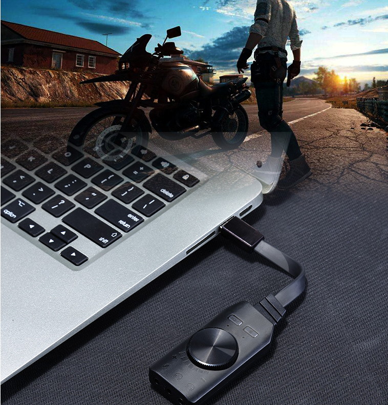 Pu Ji GS3 7.1-channel Audio Sound Card USB External Computer Mobile Phone Sound Card Eating Chicken Game Sound Card