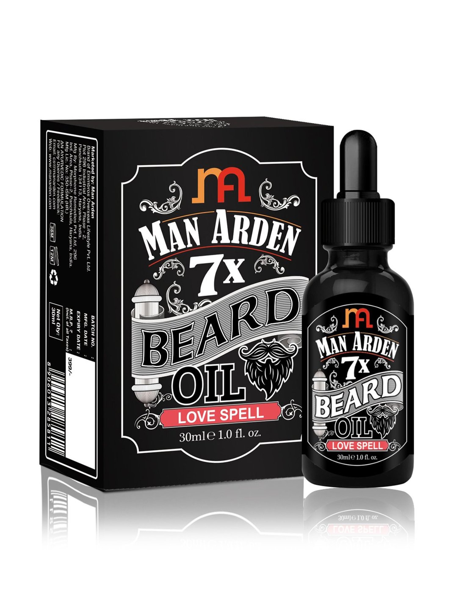 THE REAL MAN Beard Growth Oil 100 Percent Organic Beard & Moustache Hair Growth Oil - 50 ml