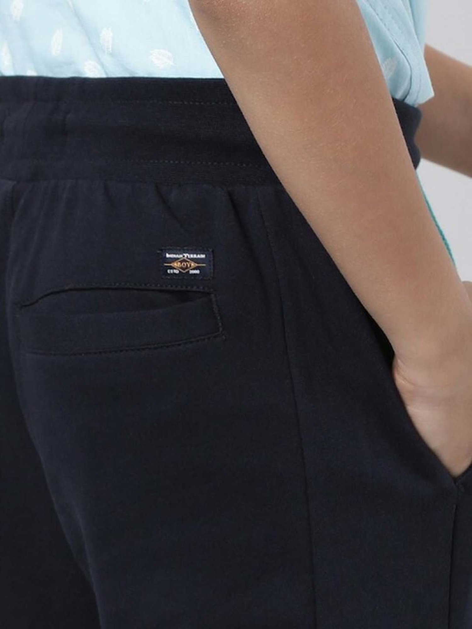 Indian Terrain Kids Navy Printed Joggers