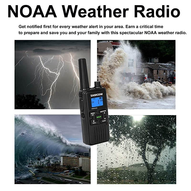 Two Way Radio 22CH 1250mAh USB Rechargeable Battery LCD Display LED Flashlight Walkie Talkies License Free 2 Miles Long Range with GroupVOXSCANNOAA Weather AlertCall Function Black+White