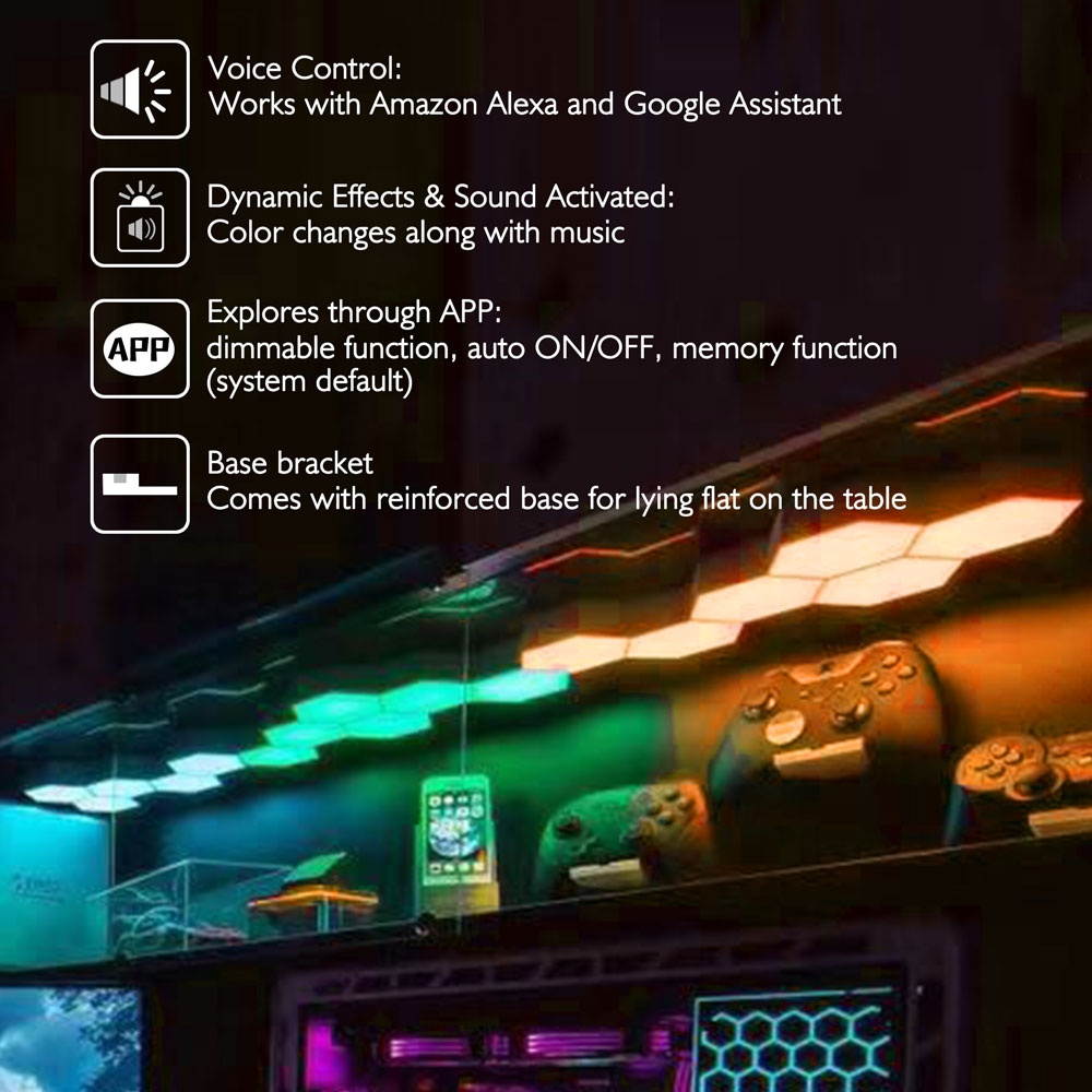 LifeSmart 3 Pack WiFi Smart LED Light Kit DIY Night Lamp Voice Control Work with Alexa Google Home