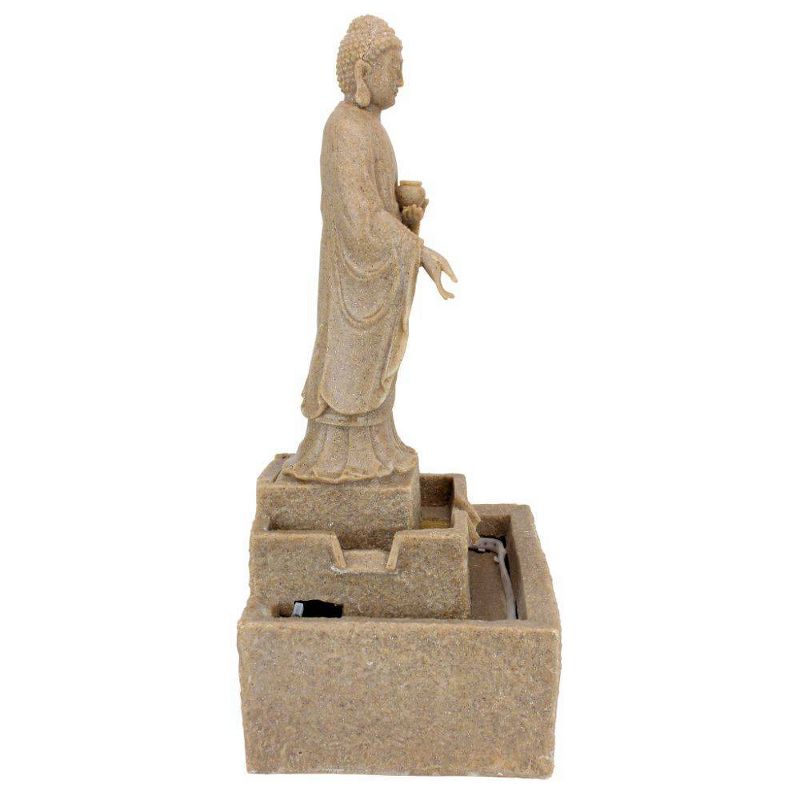 Medium Earth Witness Buddha Illuminated Garden Fountain - Acorn Hollow