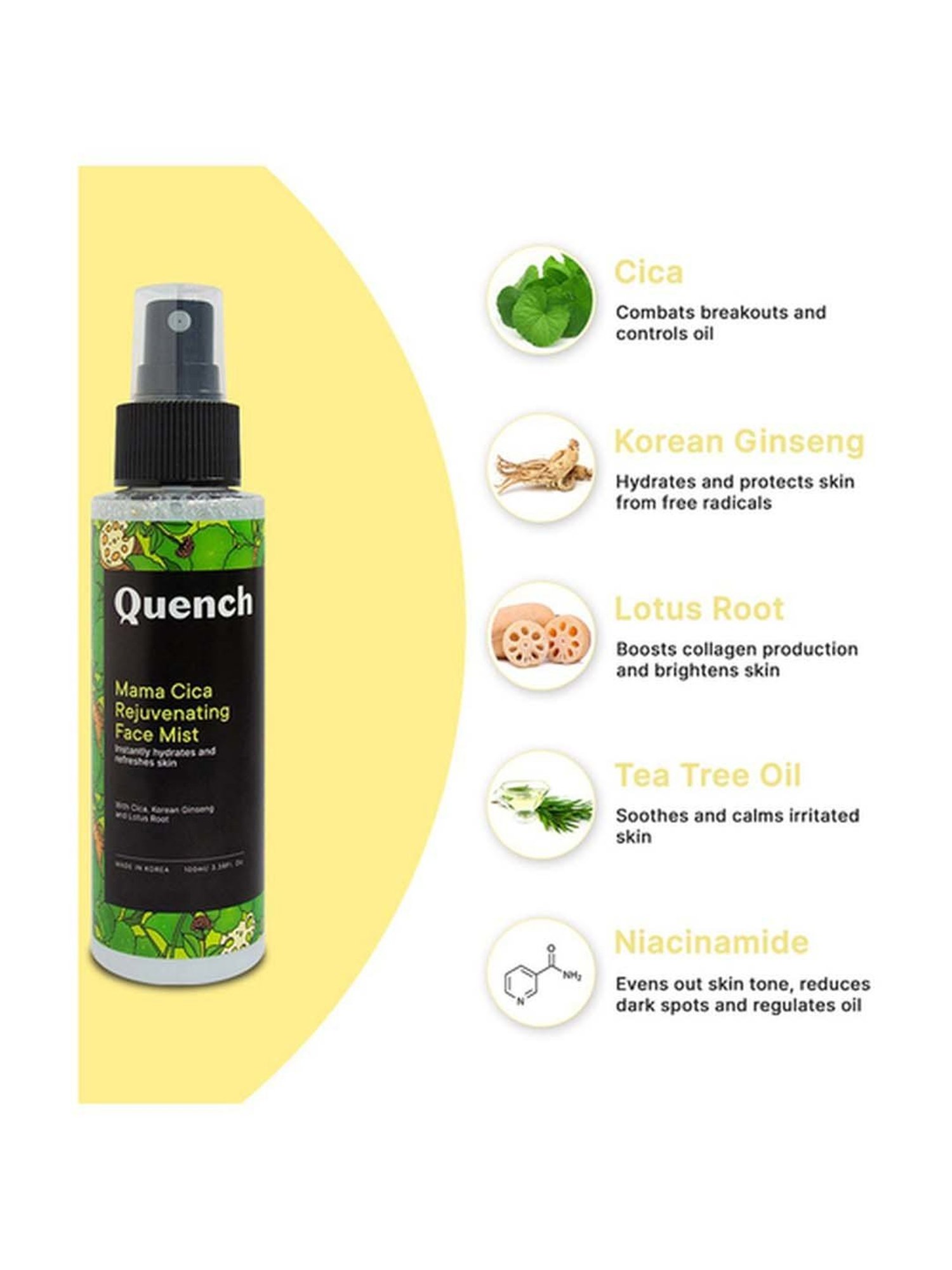 Quench Botanics Mama Cica Rejuvenating Face Mist - 100 ml