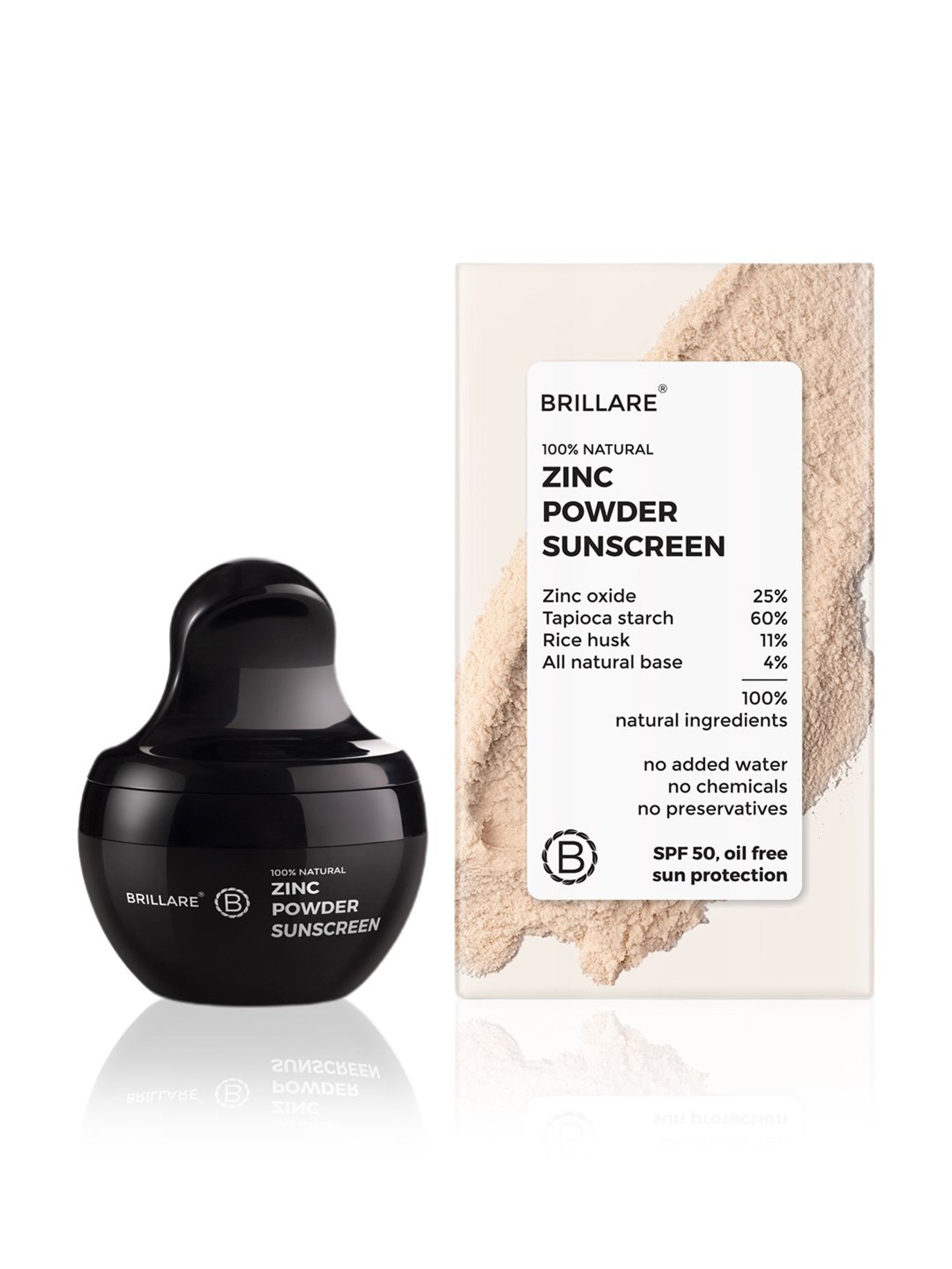 Brillare 100% Natural Zinc Powder Sunscreen - 4 gm