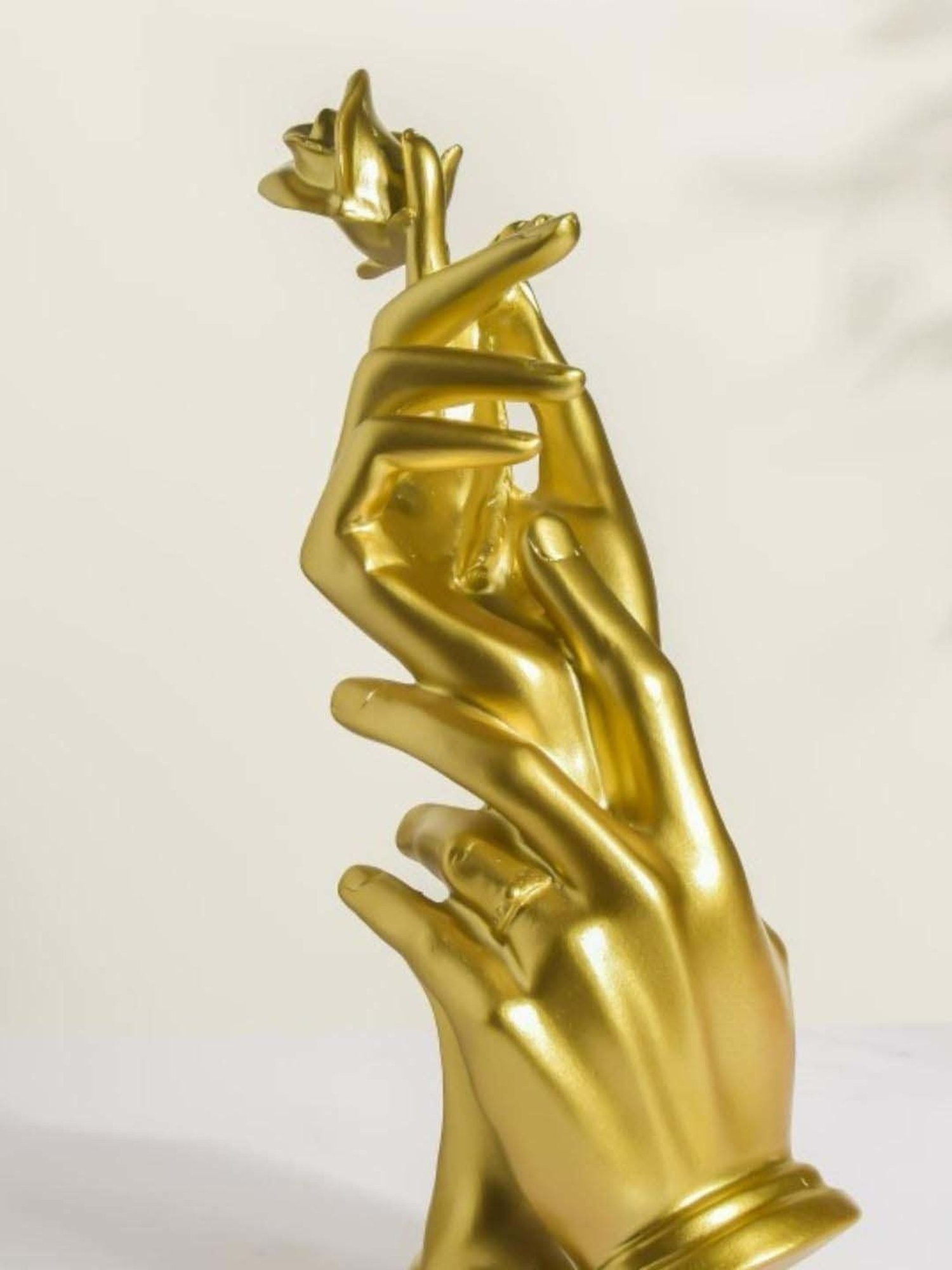 eCraftIndia Golden Handcrafted Engraved Palm Buddha Decorative Showpiece