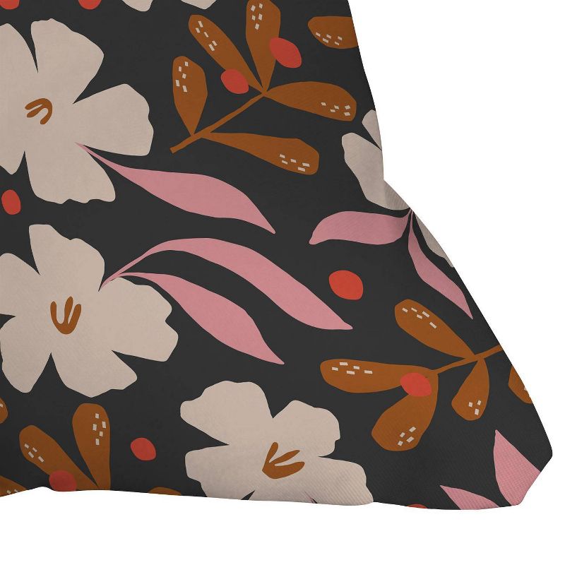 16"x16" Beshka Kueser Stellas Garden Floral Square Throw Pillow Black - Deny Designs