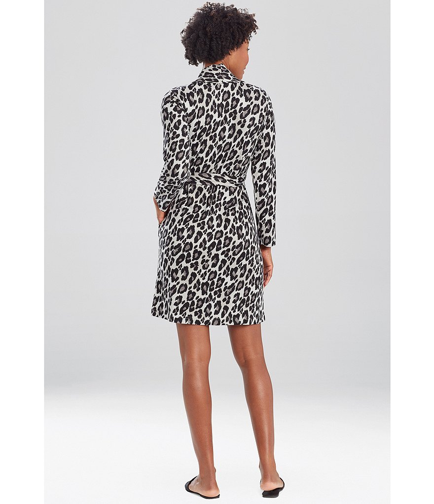 N by Natori Ombre Leopard Print Sweater Knit Robe