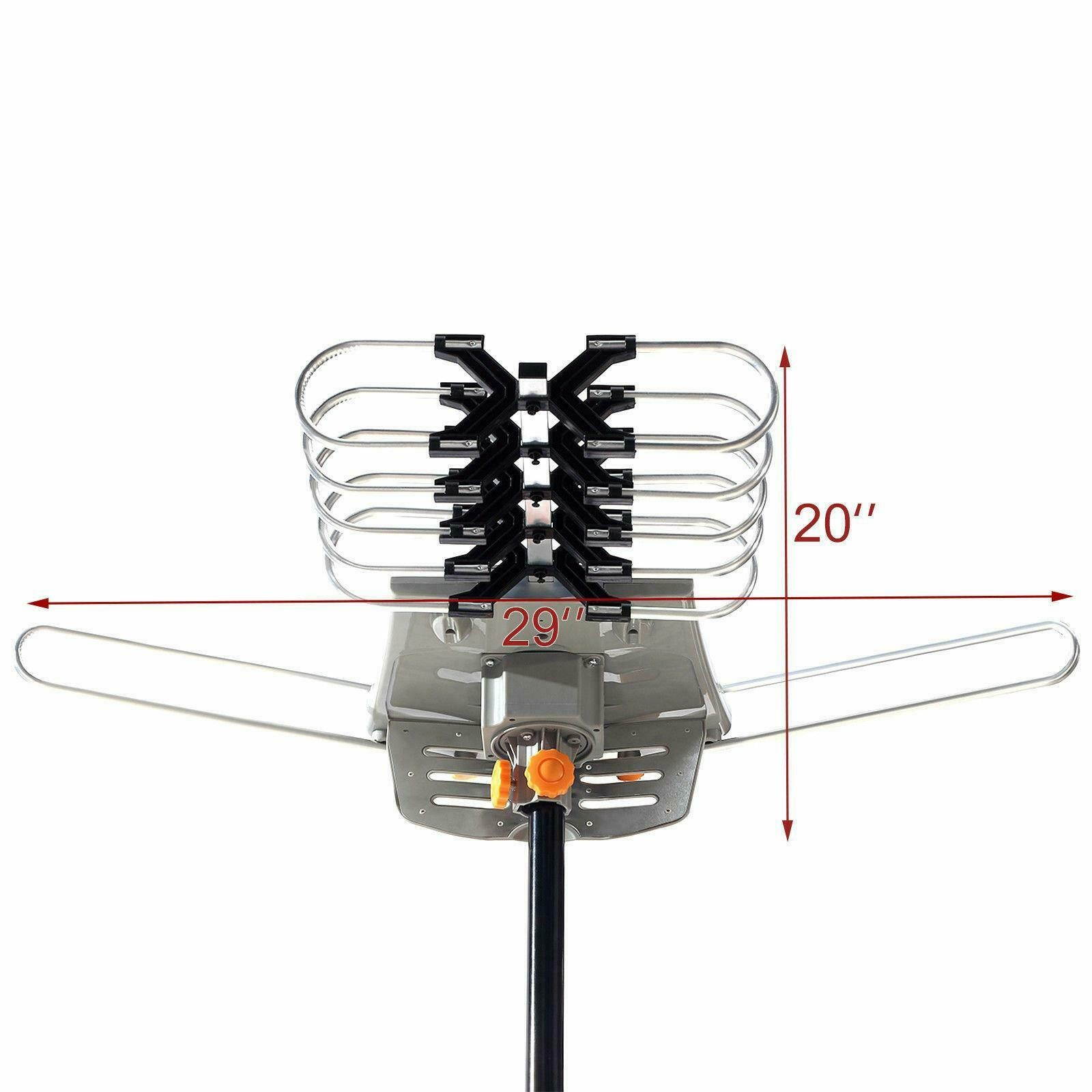 HDTV Antenna Amplified Digital TV Antenna 150Mile 360 Roton Outdoor With Pole