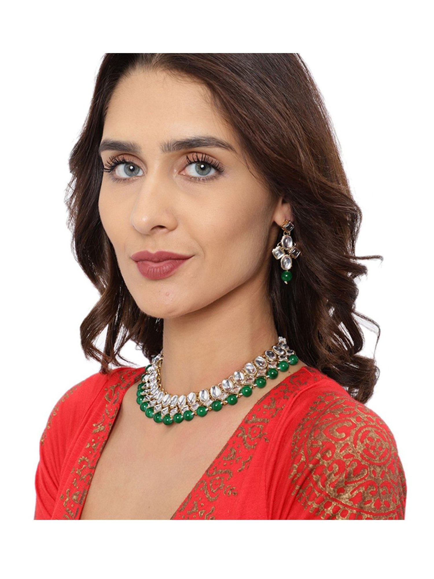 Zaveri Pearls Multicolor Alloy Necklace & Earring Set