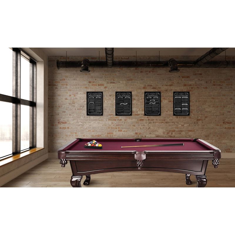 Hathaway Billiard Game Rules Wall Art - Black