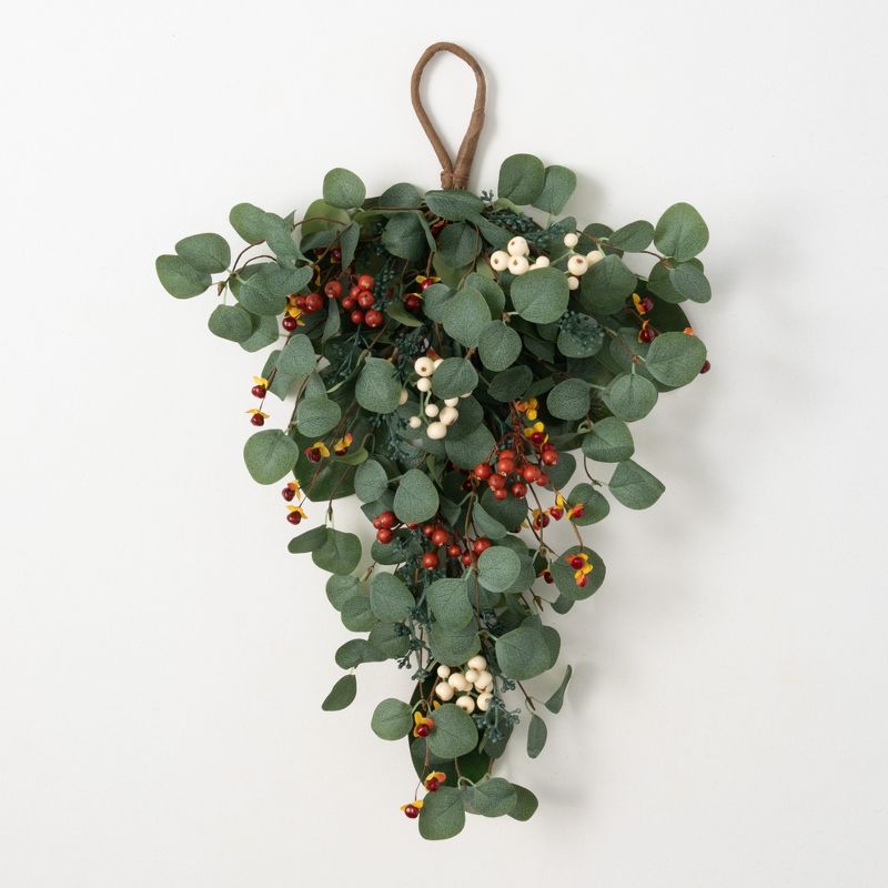 Sullivans Eucalyptus & Berry Artificial Wall Swag 24"H Multicolored