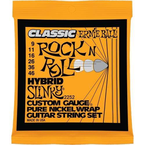 Ernie Ball Electric Guitar Strings - Hybrid Slinky Pure Nickel Wrap 9-46  2 Pack