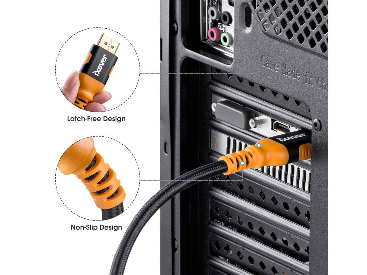 DisplayPort 1.4 Cable 10ft 3m, iXever Nylon Braided 8K DP to DP Cable (8K@60Hz, 4K@144Hz and 1080P@240Hz), HBR3, 32.4Gbps, HDCP 2.2, HDR Support