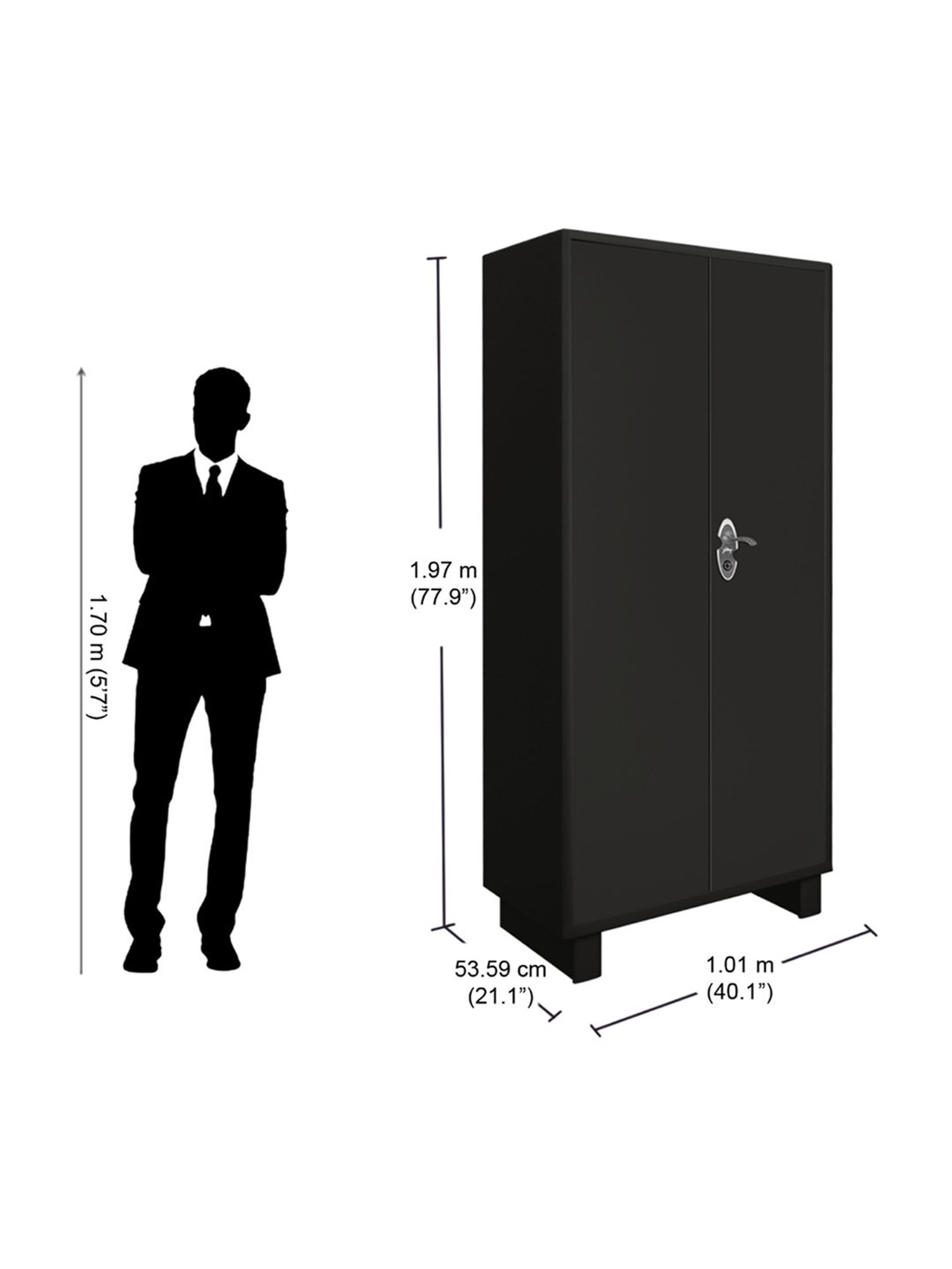 Godrej Interio Ewa Brown Engineered Wood 4 Door Wardrobe