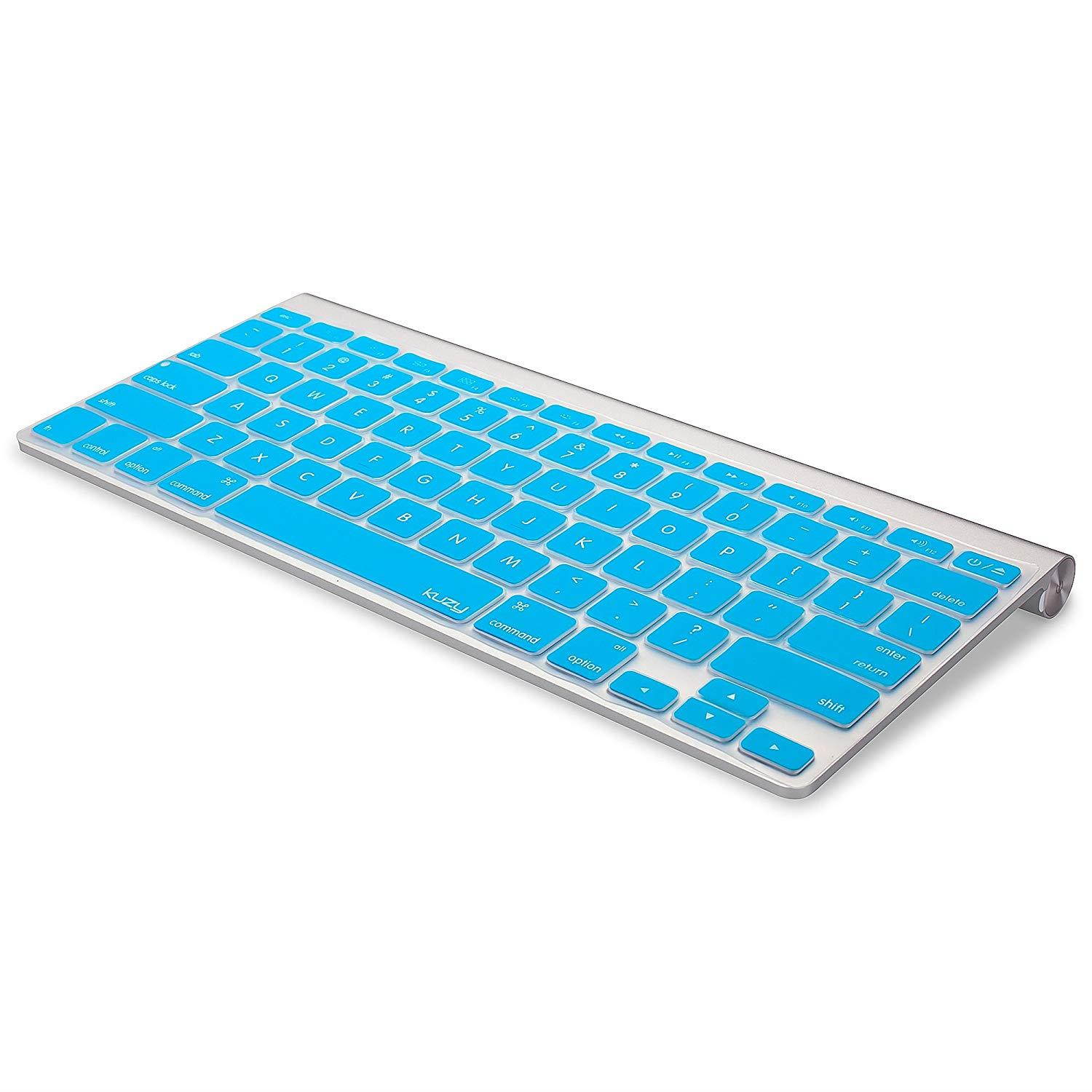 Kuzy AQUA BLUE Keyboard Cover Silicone Skin for MacBook Pro 13" 15" 17" (with or w/out Retina Display) iMac and MacBook Air 13" - Aqua Blue