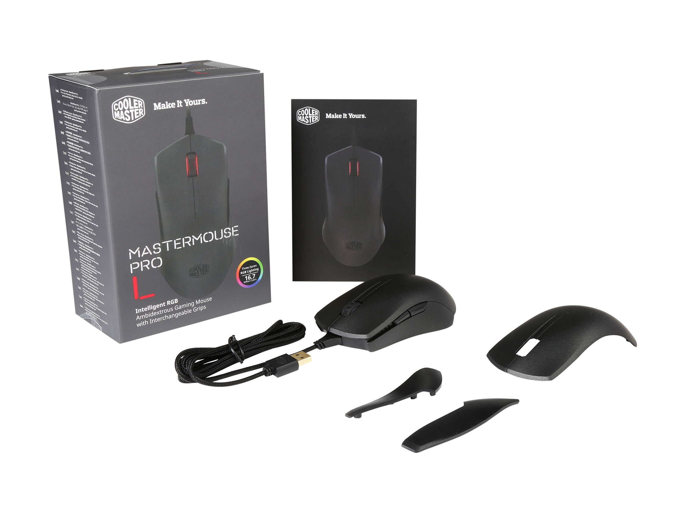 MasterMouse Pro L Ambidextrous Gaming Mouse with Interchangeable Grips