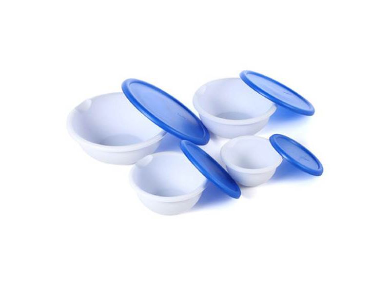 6 Pack Sterilite 07479406 8-Piece Plastic Kitchen Covered Bowl/Mixing Set w/Lids