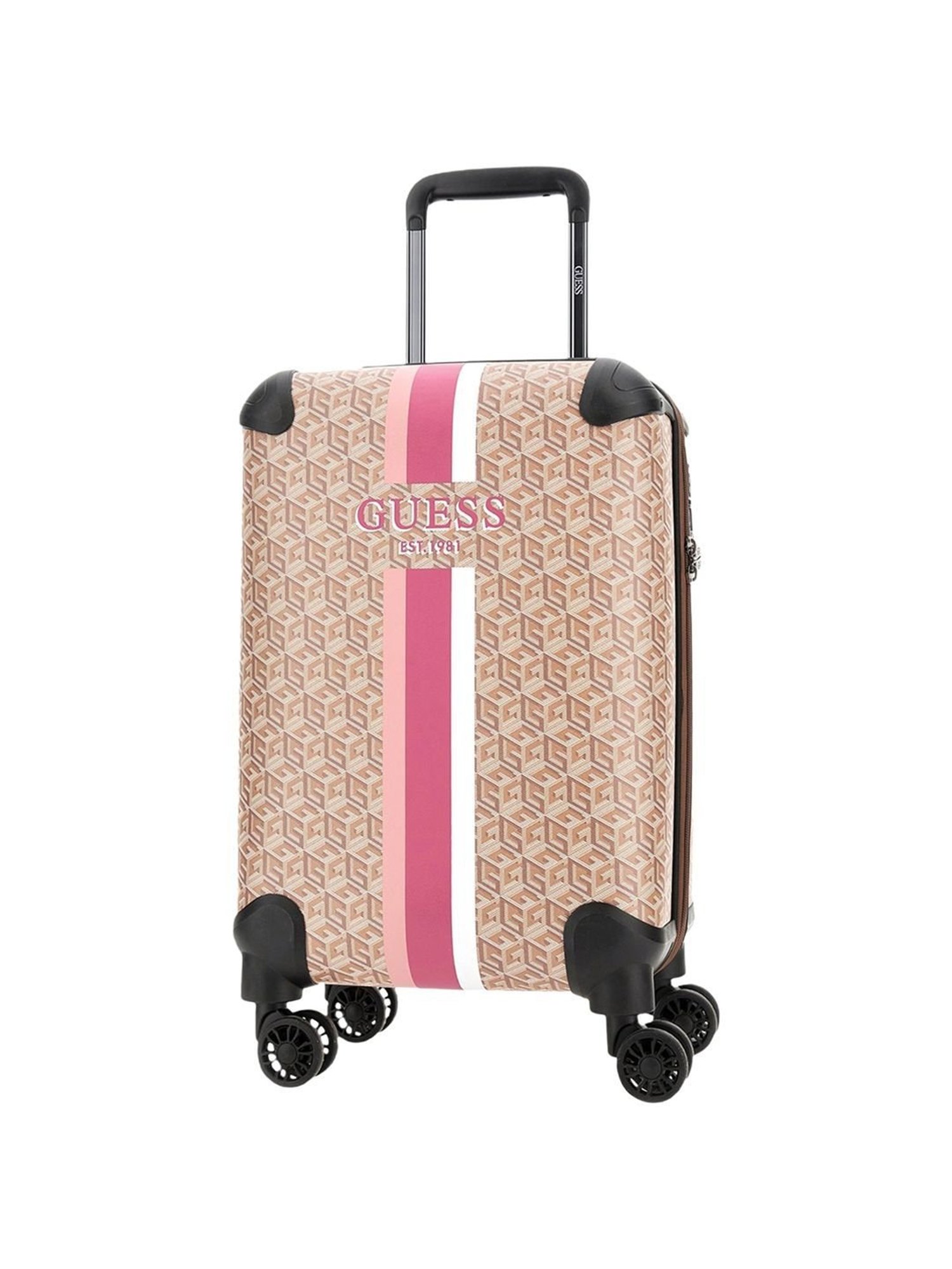 GUESS Beige 4 wheels Free Size HardCabin Trolley Bag