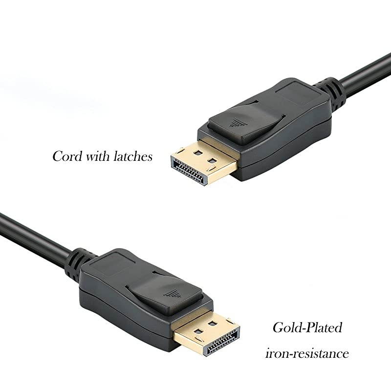 DisplayPort to DisplayPort 6 Feet Cable  DP to DP Male to Male Cable GoldPlated Cord Supports 4K60Hz 2K144Hz Compatible for Lenovo Dell HP ASUS and More