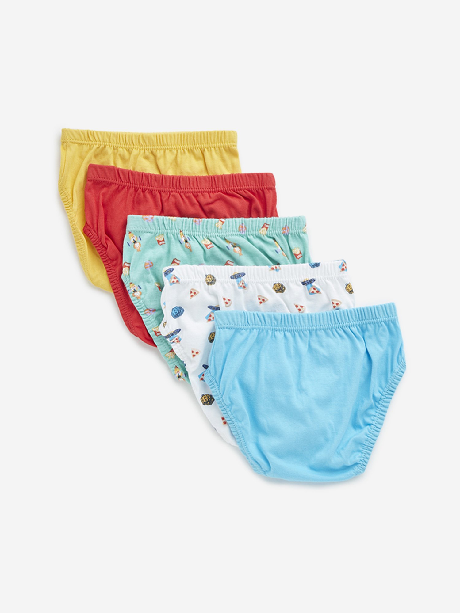 HOP Kids by Westside Multicolour Printed Cotton Briefs - Pack of 5