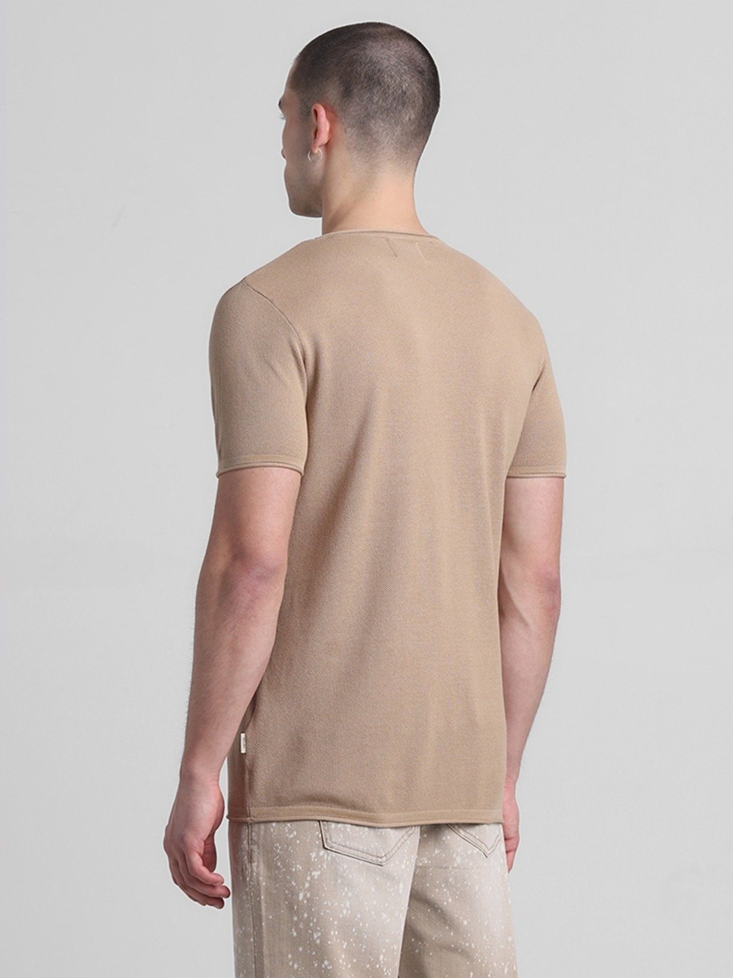 Jack & Jones Warm Sand Cotton Slim Fit Sweater