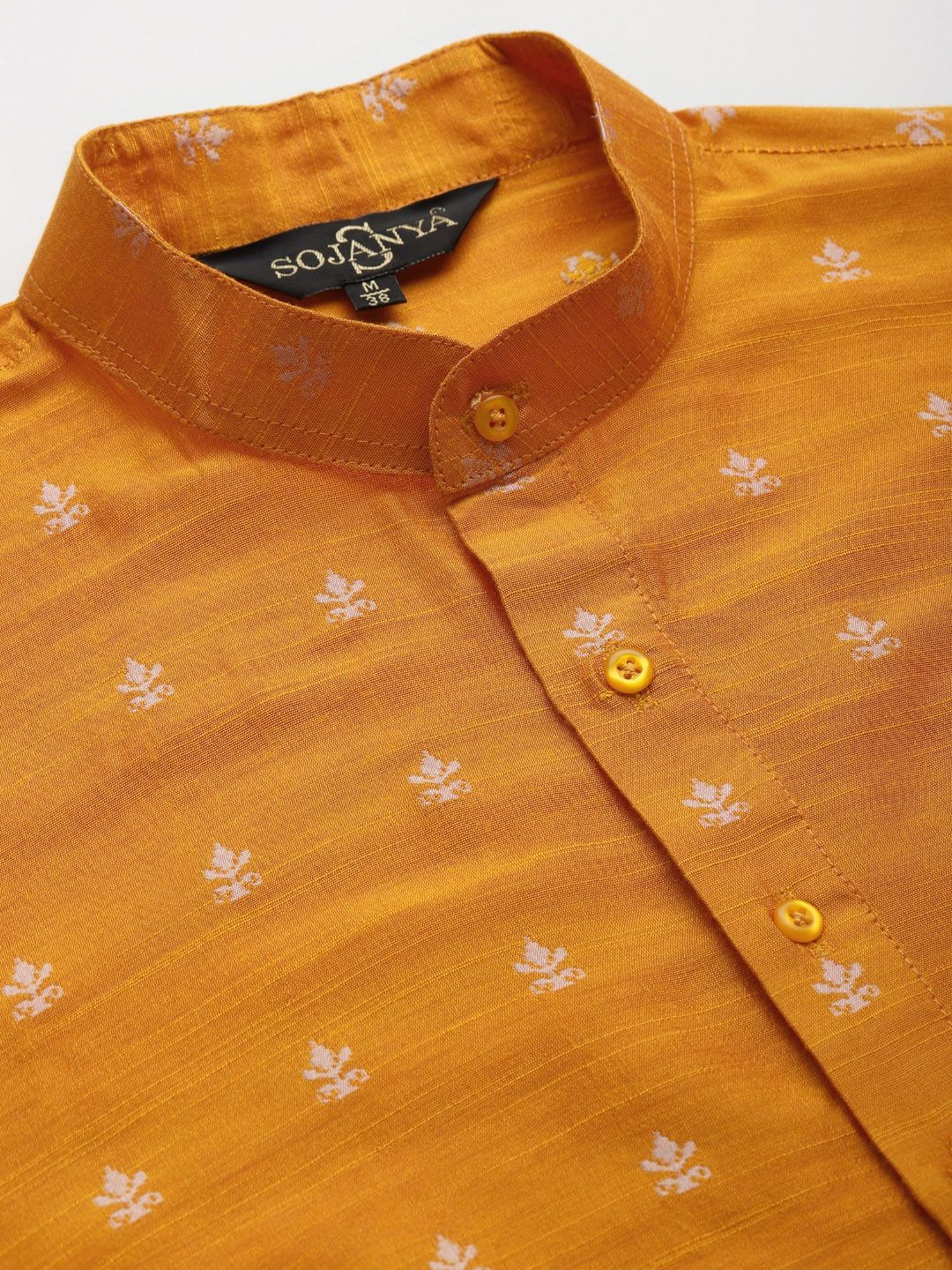 Sojanya Orange Regular Fit Embroidered Kurta Set With Jacket