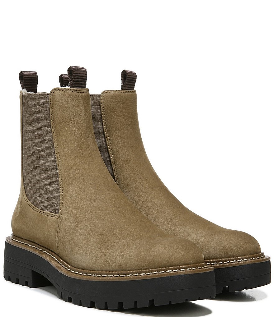 Sam Edelman Laguna Waterproof Nubuck Leather Chelsea Lug Sole Booties