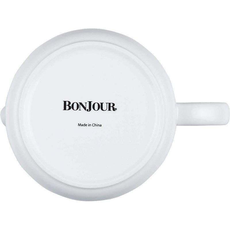 Meyer Corporation BonJour Wayfarer Ceramic Collection 34-oz Ceramic Coffee Pot w/Stainless Steel Filter, Matte White