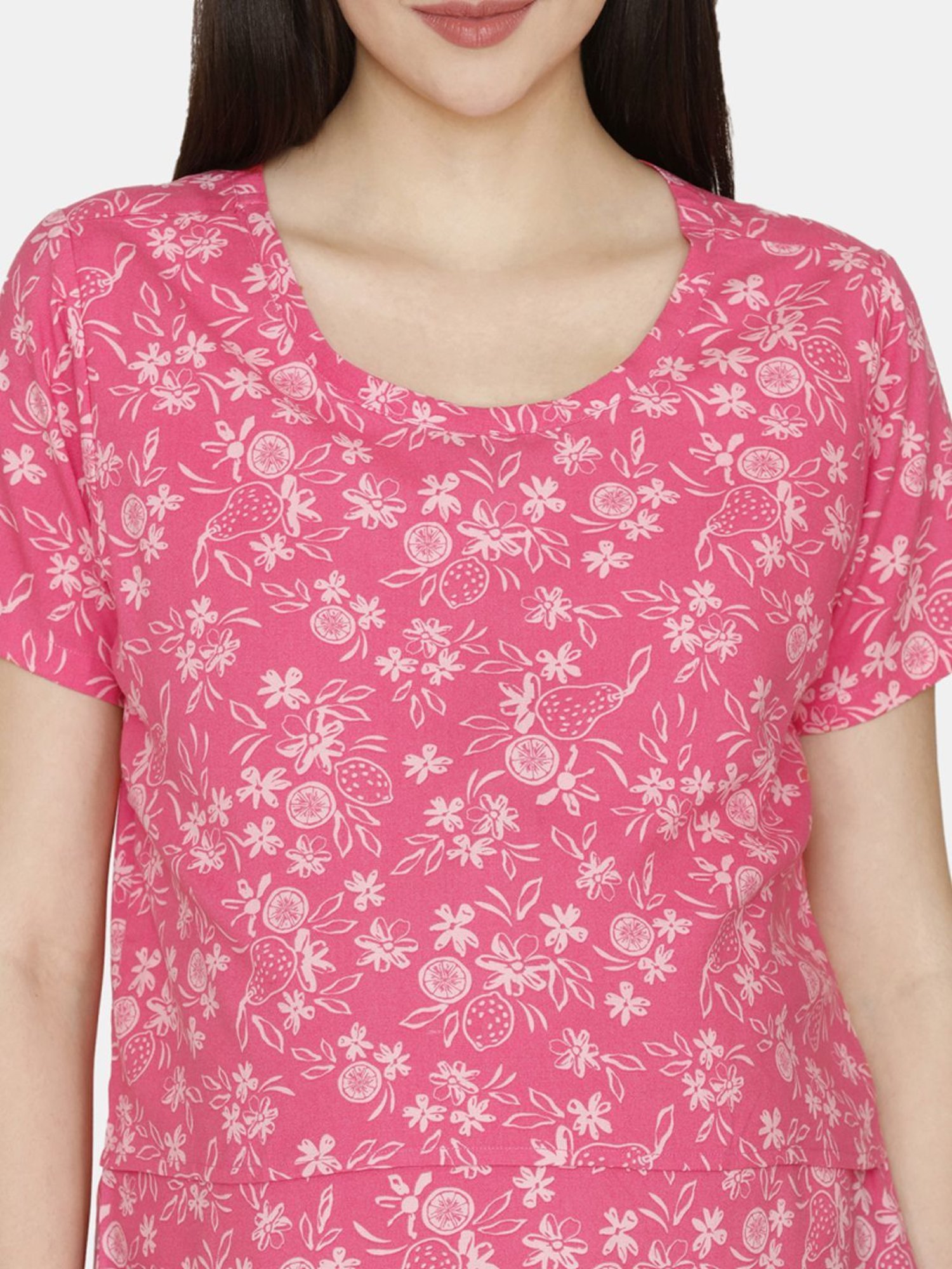 Coucou by Zivame Pink Printed Maternity Top