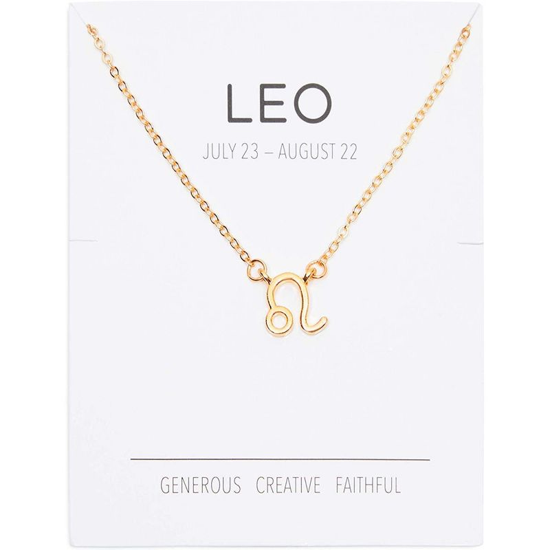 Zodaca 2 Piece Leo Zodiac Necklace and Bracelet Jewelry Set for Women, Gold